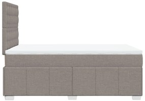 Cama boxspring c/ colchão 120x190cm tecido castanho-acinzentado