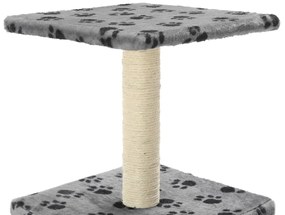 Árvore para gatos c/postes arranhadores sisal 55 cm cinzento
