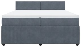 Cama com molas/colchão 200x200 cm veludo cinzento-escuro