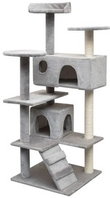 vidaXL Árvore para gatos c/ postes arranhadores sisal 125 cm cinzento