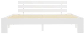 Estrutura de cama com cabeceira 180x200cm pinho maciço branco
