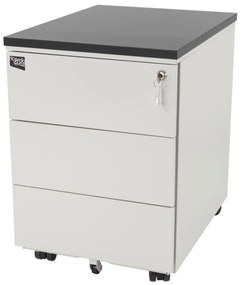 Bloco Gavetas 400x540x520 mm Cinza com Tampo Wengué - Riva