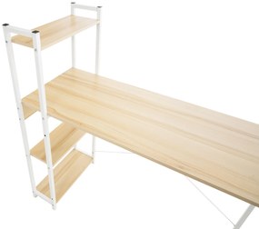 Secretária com prateleiras laterais Poe 120 x 111 x 44 cm Cor de Madeira