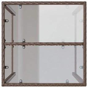 Mesa de bar para exterior 70x70x110 cm vime PE castanho