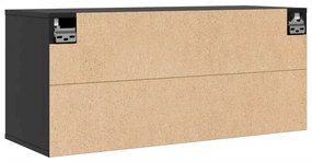 Armário de parede 80x30x35 cm madeira de pinho maciça preto