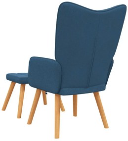 Cadeira de descanso com banco tecido azul