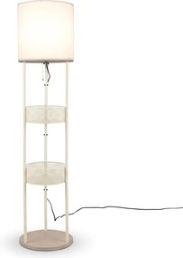 Candeeiro de Pé com Prateleiras de Arrumação, 36 x 36 x 158 cm, 3 Níveis de Arrumação, Branco