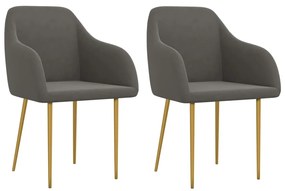 vidaXL Cadeiras de jantar 2 pcs veludo cinzento-escuro