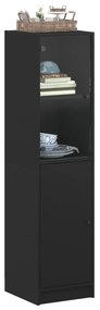 Aparador alto c/ porta de vidro 35x37x142 cm preto