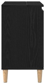 Gabinete de Pia vidaXL Preto Carvalho 58x33x60 cm Madeira Engenharia
