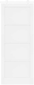 Porta Deslizante vidaXL com Conjunto de Ferragens Branca 86x211 cm Mad