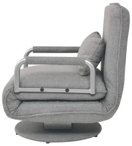 Poltrona/Cama Giratória em Tecido - Cinzento-Claro - Design Moderno