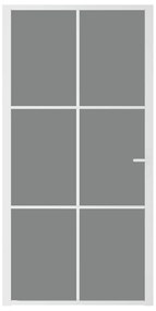 Porta de interior 102,5x201,5 cm vidro ESG e alumínio branco