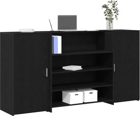 vidaXL Balcão de recepção carvalho preto 200x50x103,5 cm madeira projetada