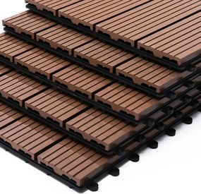 Conjunto de 11 Peças de Estrados Exterior 30x30 cm 1 m² Estrados de Ja