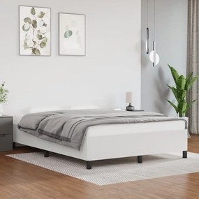 Estrutura de cama 140x190 cm couro artificial branco