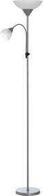 Candeeiro de pé, candeeiro de sala com 2 cabeças com casquilhos E27 e E14, base em metal, dim. Ø28 x 179,5 cm (altura)