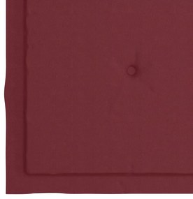 Cadeiras de jardim almofadões vermelho tinto 6 pcs teca maciça