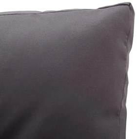 Sofá de jardim 2 lugares com almofadões 124 cm vime PE cinzento