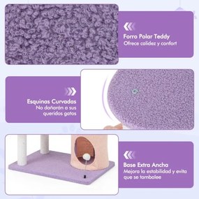 Arranhador para gatos de 167 cm com postes de arranhar cobertos de sisal Plataforma coberta de sisal Poleiro de pelúcia em forma de avião Corda de sis