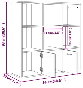 Estante Anaís - Com 7 Compartimentos e 2 Portas - Cor Carvalho Sonoma