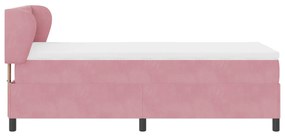 Cama Box com Colchão vidaXL Rosa 90x190 cm em Veludo