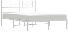 Estrutura de cama com cabeceira 140x200 cm metal branco
