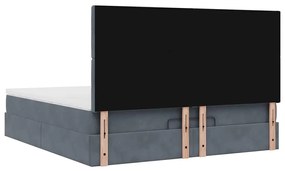 Estrutura cama otomana colchões 180x200 cm cinzento escuro