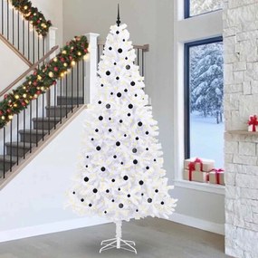 vidaXL Árvore de Natal Artificial com 300 LEDs Branco 300 cm PVC e Aço