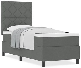 Cama Box Spring com Colchão Cinza Escuro 80x200 cm Tecido
