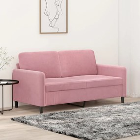 vidaXL Sofá de 2 lugares veludo 140 cm rosa