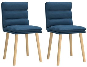 vidaXL Cadeiras de jantar 2 pcs tecido azul