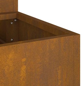 Vaso de Jardim 3 Camadas 90x90x35 cm Aço Enferrujado
