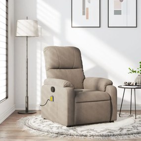 vidaXL Poltrona de massagens reclinável tecido de microfibra