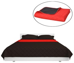 Colcha dupla face acolchoada 220x240 cm vermelho e preto