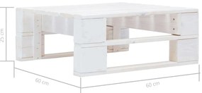 6 pcs conj. lounge paletes + almofadões pinho impregnado branco