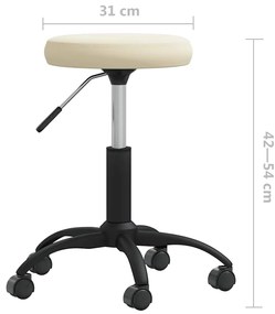 Cadeira de escritório giratória veludo cor creme