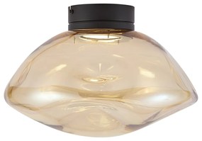Plafon de design preto com vidro âmbar - Gemma Design