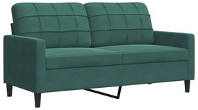 4 pcs conjunto sofás com almofadões e rolos veludo verde-escuro