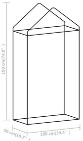 Estufa com estrutura em aço 0,5 m² 1x0,5x1,9 m