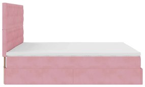 Estrutura de cama otomana com colchões 180x200 cm veludo rosa