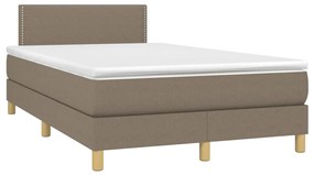 Cama box spring colchão/LED 120x190cm tecido cinza-acastanhado