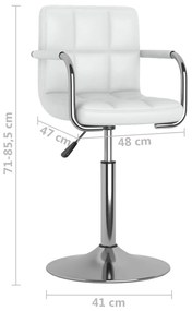 Banco de bar couro artificial branco