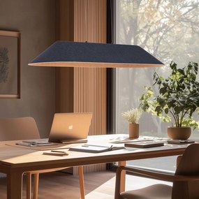 Candeeiro suspenso moderno preto com interior cinzento incluindo LED regulável em 3 níveis - Dani