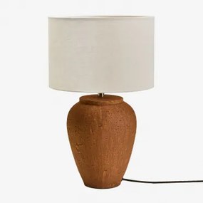 Candeeiro De Mesa Verena Em Terracota Vermelho Argila & Branco-escuro Ø30 Cm - ↑25 Cm Arlina - Sklum