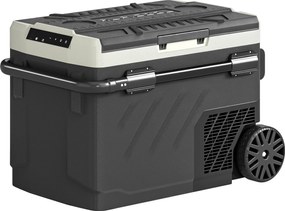 Outsunny Geladeira Elétrica para Carro 40L de Dupla Zona, Controle via Aplicativo, Alça Telescópica, -20℃ a 20℃, Preto | Aosom Portugal