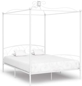 Estrutura de cama dossel 160x200 cm metal branco