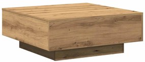 Mesa de Centro Carvalho Artesanal 80x80x31 cm Madeira Engenharia