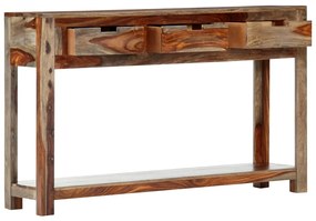 Mesa consola c/ 3 gavetas 120x30x75 cm madeira acácia maciça