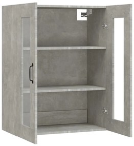 Armário de parede suspenso 69,5x34x90 cm cinzento cimento